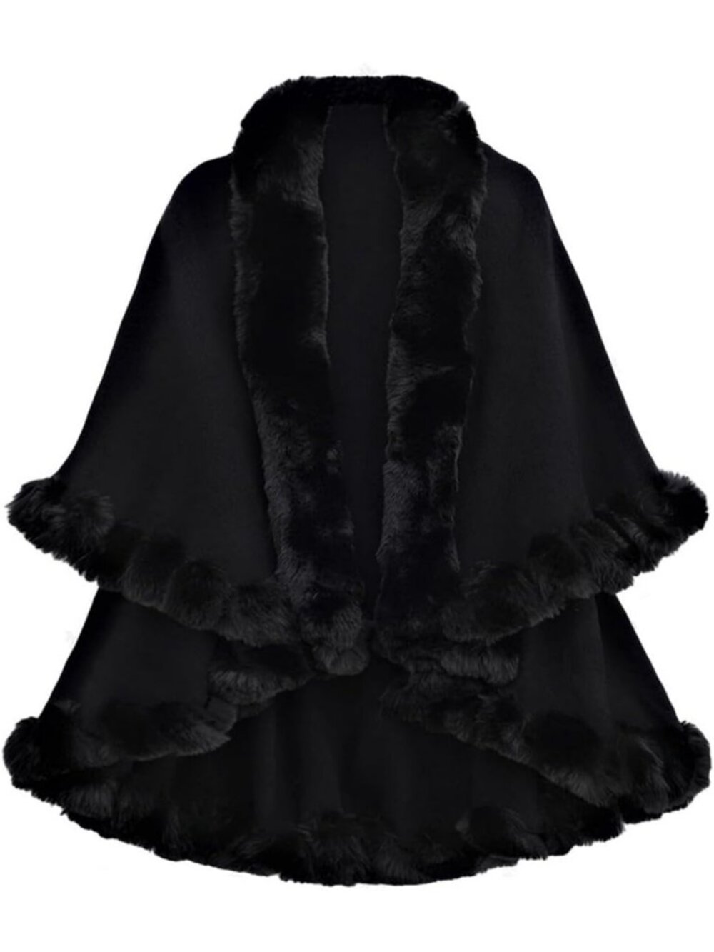 Cozy Winter Rabbit Fur Shawl Wrap for Women | Elegant Bridal Cover-Up Cardigan